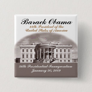 Antique Inauguration 2 Inch Square Button