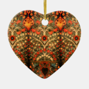 Antique  Indian  textile  design  - add name  Ceramic Ornament