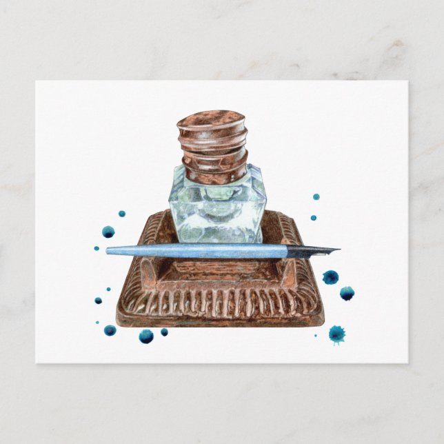 Antique Inkwell Postcard (Front)
