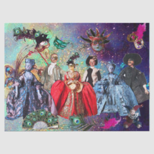 ANTIQUE ITALIAN PUPPETS AND MASKS MASQUERADE PARTY TISSUE PAPER