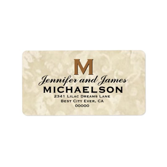Antique Ivory Wedding Monogram M Personalized