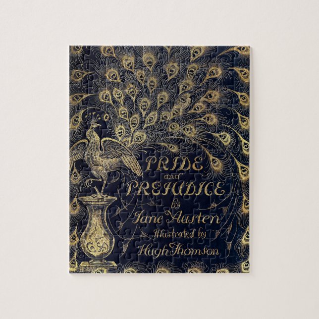 Antique Jane Austen Pride and Prejudice Peacock Jigsaw Puzzle (Vertical)