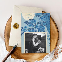 Antique Japanese Blue Cherry Blossom Photo