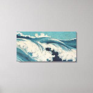 Antique Japanese Blue Waves Ocean Print