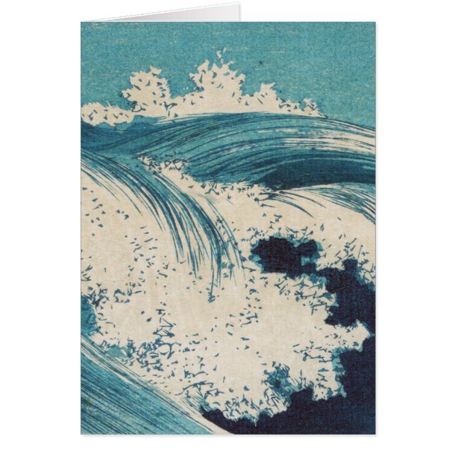 Antique Japanese Blue Waves Ocean Print (Front)