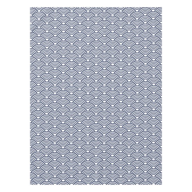 Antique Japanese Seigaiha Waves Tablecloth (Front)