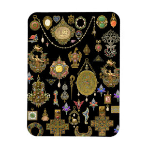 Antique Jewellery Vintage art Illustrations Magnet