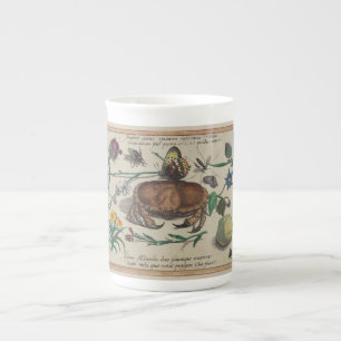 Antique Joris Hoefnagel prints1500 insects flowers Bone China Mug