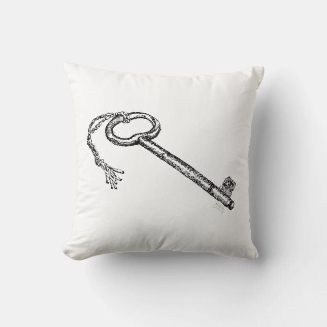 Antique Key Throw Pillow (Front)