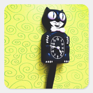 Antique kit Cat Clock Sticker