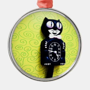 Antique kit Cat Horloge Ornement