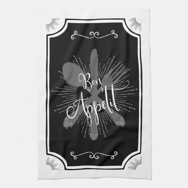Antique Kitchen Sign – Bon Appetit Kitchen Towel (Vertical)