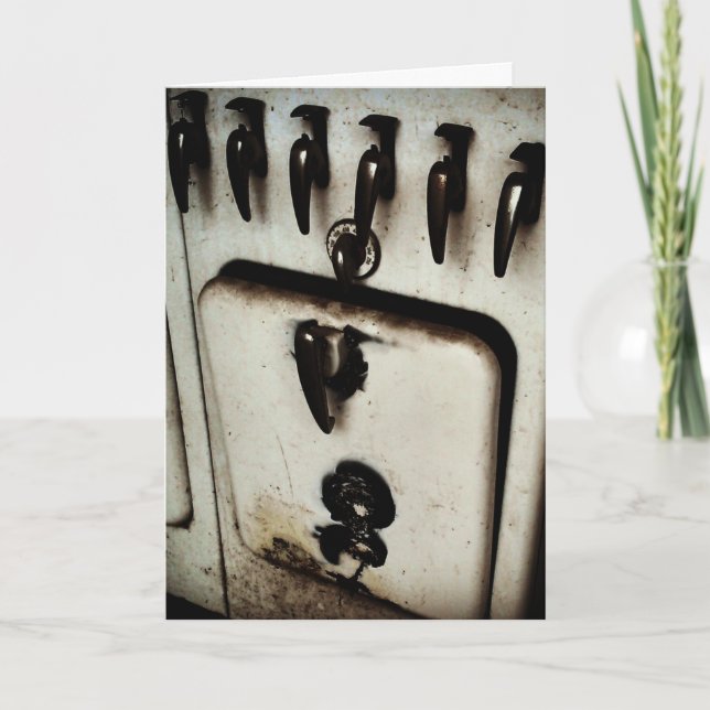 "Antique Kitchen Stove" Birthday Card (Front)