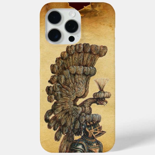 ANTIQUE KNIGHT HELMET WITH EAGLE Parchment Case-Mate iPhone Case (Back)