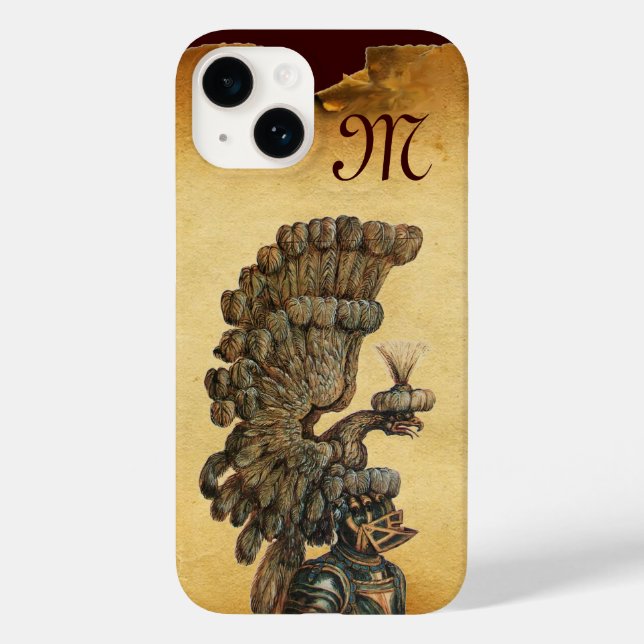ANTIQUE KNIGHT HELMET WITH EAGLE Parchment Case-Mate iPhone Case (Back)