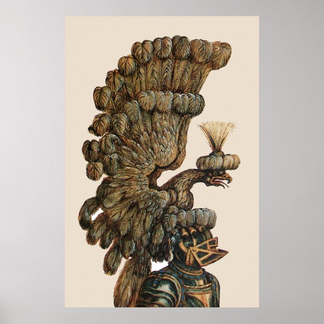 ANTIQUE KNIGHT HELMET WITH EAGLE POSTER (Front)