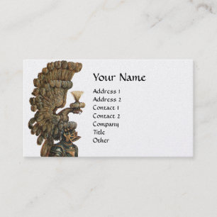 ANTIQUE KNIGHT HELMET WITH EAGLE WINGS MONOGRAM BUSINESS CARD