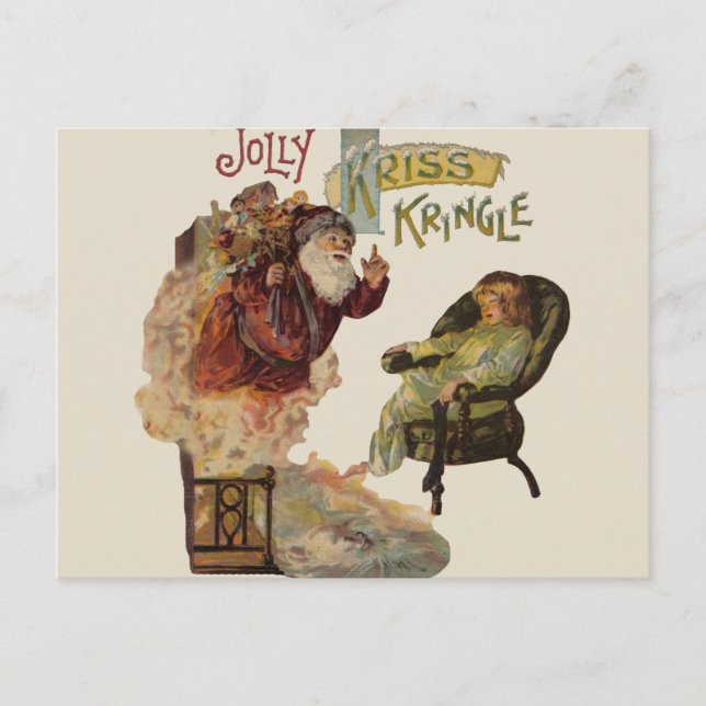 Antique Kris Kringle Sanga Claus Holiday Postcard (Front)