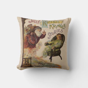 Antique Kris Kringle Sanga Claus Throw Pillow