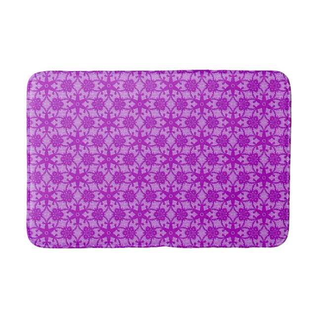 Antique lace - amethyst purple bath mat (Front)