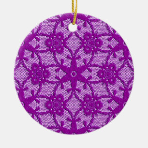 Antique lace - amethyst purple ceramic ornament