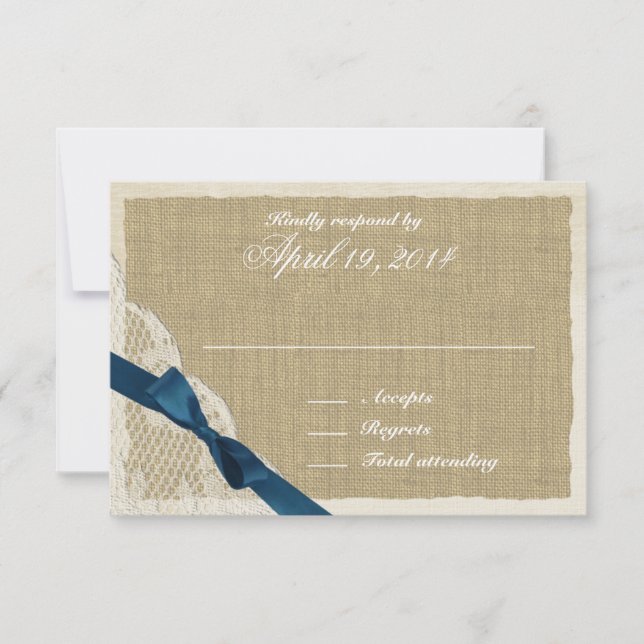 Antique Lace and Navy Country Response Card (Front)