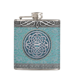 Antique Lace and Silver Decor Celtic Knot Flask