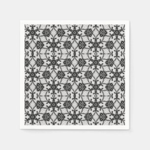 Antique lace - black and white napkin
