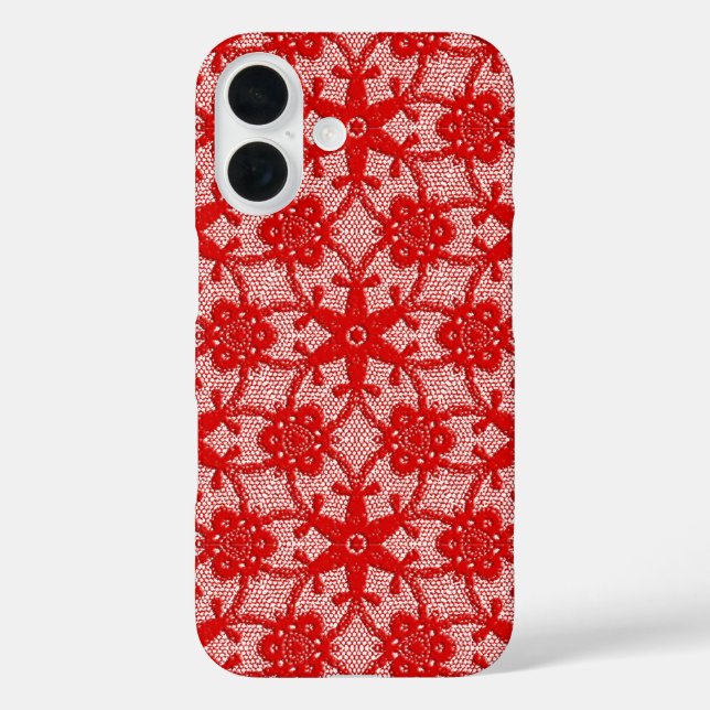 Antique lace - deep red and white Case-Mate iPhone case (Back)