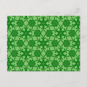 Antique lace - emerald and lime green postcard