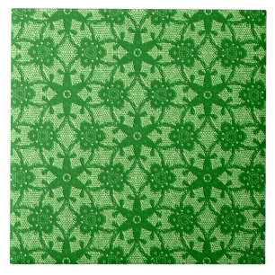 Antique lace - emerald and lime green tile