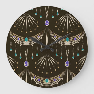 Antique lace, geometric seamless pattern. large clock