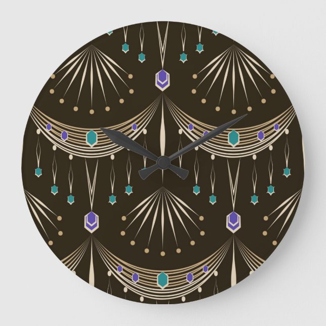 Antique lace, geometric seamless pattern. large clock (Front)