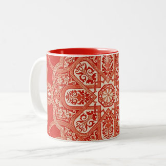 Antique Lace Mandala Geometric Pattern Two-Tone Coffee Mug