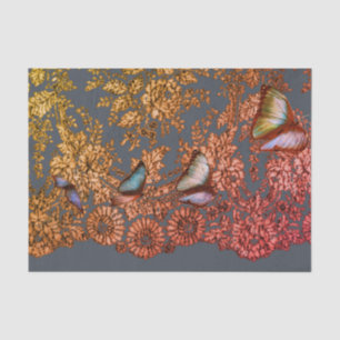 ANTIQUE LACE PATTERN TISSUE PAPER GREY