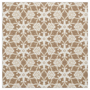 Antique lace print - cream and brown fabric