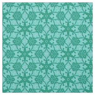 Antique lace print - turquoise and aqua fabric