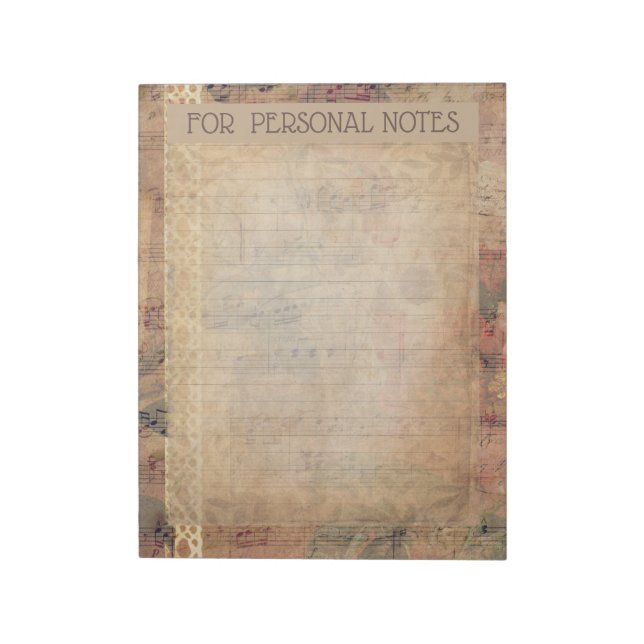 Antique lace, roses and music notes paper ephemera (Rotated)