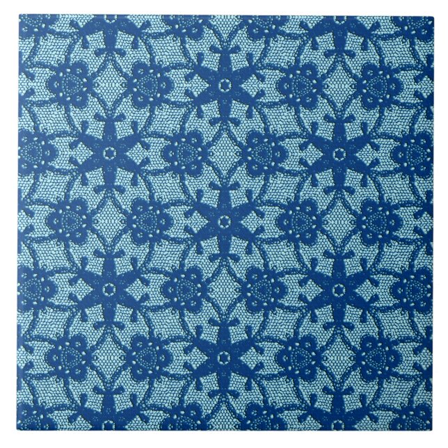 Antique lace - sapphire and pale blue tile (Front)
