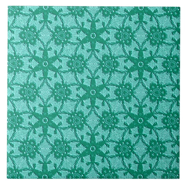 Antique lace - turquoise and aqua tile (Front)