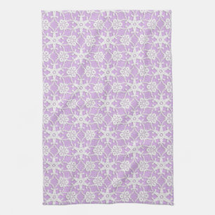 Antique lace - white and lavender kitchen towel