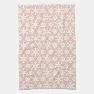 Antique lace - white and peach kitchen towel