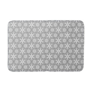 Antique lace - white and silver grey bath mat