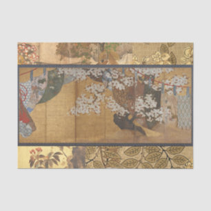 Antique Lacquered Cherry Blossoms Tissue Paper