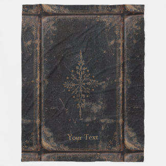 Antique Leather Book Gold Leaf Fleece Blanket