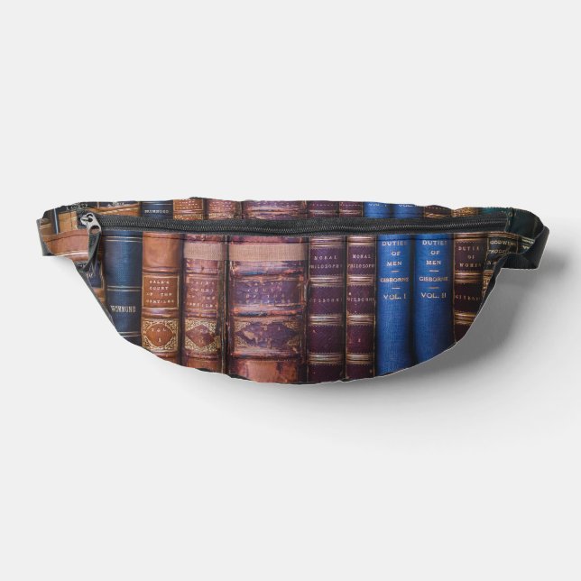 Antique Leather Book Spines Library Dark Academia Fanny Pack (Lay Down)