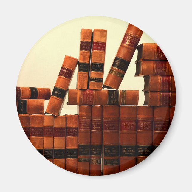Antique Leather Books Magnet (Front)