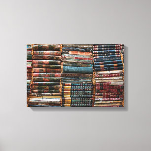 ANTIQUE LEATHER-BOUND BOOKS CANVAS PRINT