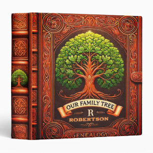 Antique Leather Look Genealogy Family Tree Binder