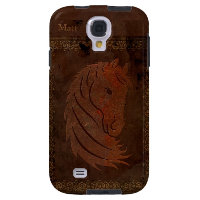 Antique Leather Look Horse Galaxy S4 Case (Back)